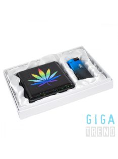   Vihar öngyújtó és prémium cigaretta tárca - Ajándékszett cannabis-kék