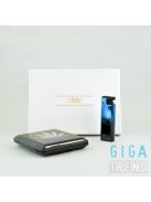 Vihar öngyújtó és prémium cigaretta tárca - Ajándékszett cannabis-kék