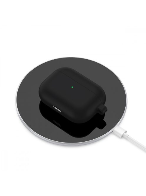 Vastag szilikon tok karabínerrel AirPods Pro készülékhez Black