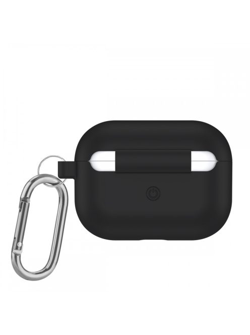 Vastag szilikon tok karabínerrel AirPods Pro készülékhez Black