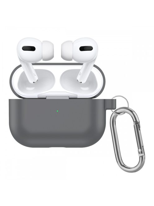 Vastag szilikon tok karabínerrel AirPods Pro készülékhez Grey