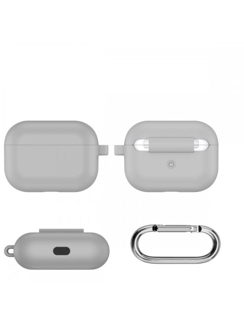 Vastag szilikon tok karabínerrel AirPods Pro készülékhez Grey