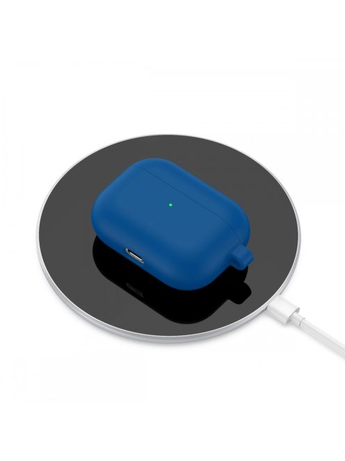 Vastag szilikon tok karabínerrel AirPods Pro készülékhez Blue