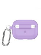 Vastag szilikon tok karabínerrel AirPods Pro készülékhez Purple