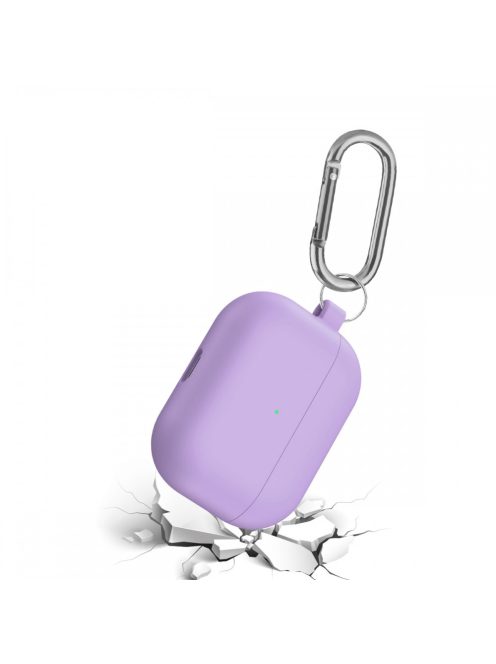 Vastag szilikon tok karabínerrel AirPods Pro készülékhez Purple