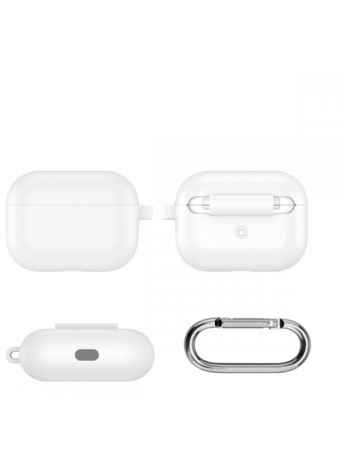 Vastag szilikon tok karabínerrel AirPods Pro készülékhez White