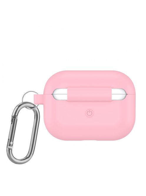 Vastag szilikon tok karabínerrel AirPods Pro készülékhez Pink