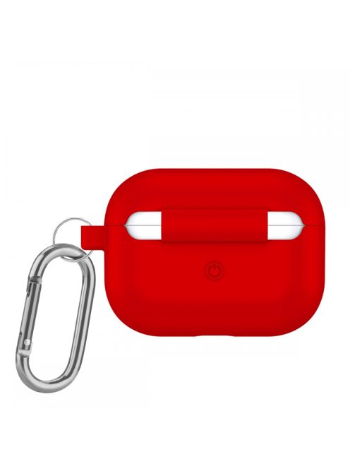 Vastag szilikon tok karabínerrel AirPods Pro készülékhez Red