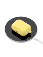Vastag szilikon tok karabínerrel AirPods Pro készülékhez Yellow