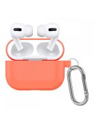 Vastag szilikon tok karabínerrel AirPods Pro készülékhez Peach