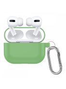 Vastag szilikon tok karabínerrel AirPods Pro készülékhez Green