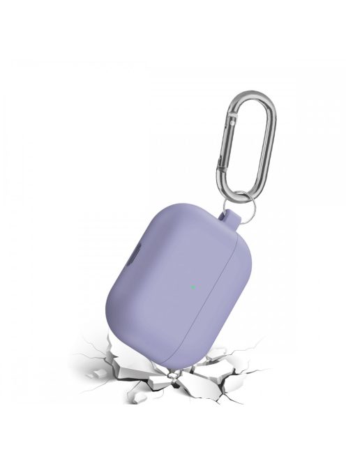 Vastag szilikon tok karabínerrel AirPods Pro készülékhez Lavender