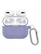 Vastag szilikon tok karabínerrel AirPods Pro készülékhez Lavender