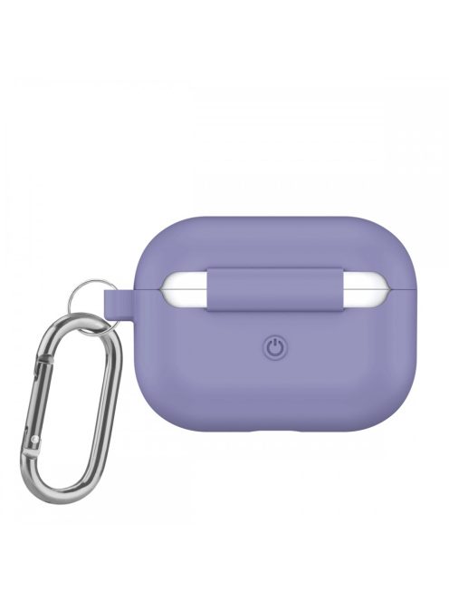 Vastag szilikon tok karabínerrel AirPods Pro készülékhez Lavender