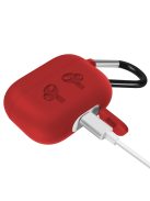 Vastag szilikon tok karabínerrel AirPods Pro készülékhez Red