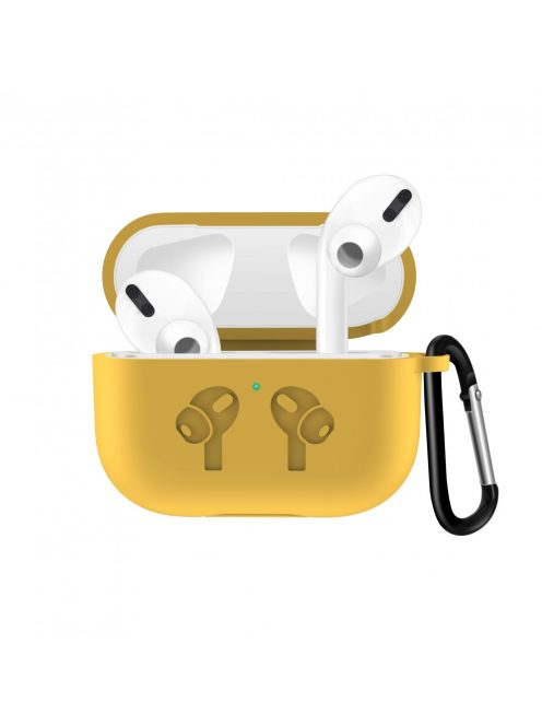 Vastag szilikon tok AirPods Pro készülékhez karabínerrel /Yellow/