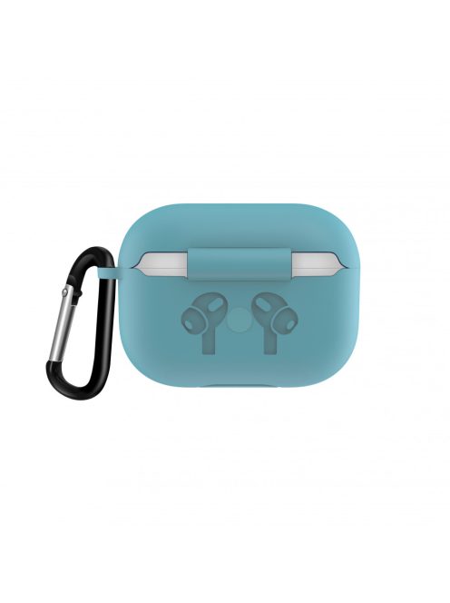 Vastag szilikon tok karabínerrel AirPods Pro készülékhez Light Blue