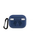 Vastag szilikon tok karabínerrel AirPods Pro készülékhez Dark Blue