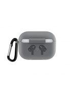 Vastag szilikon tok AirPods Pro készülékhez karabínerrel /Grey/