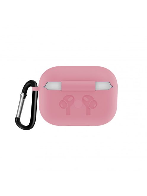 Vastag szilikon tok karabínerrel AirPods Pro készülékhez ütés álló /Pink/