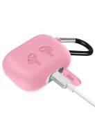 Vastag szilikon tok karabínerrel AirPods Pro készülékhez ütés álló /Pink/