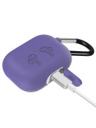 Vastag szilikon tok karabínerrel AirPods Pro készülékhez Light Purple