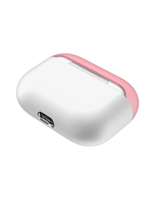 Két részes vékony szilikon tok AirPods Pro készülékhez White+Pink