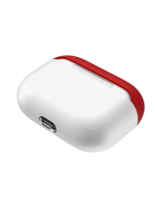 Két részes vékony szilikon tok AirPods Pro készülékhez Fehér/Vörös