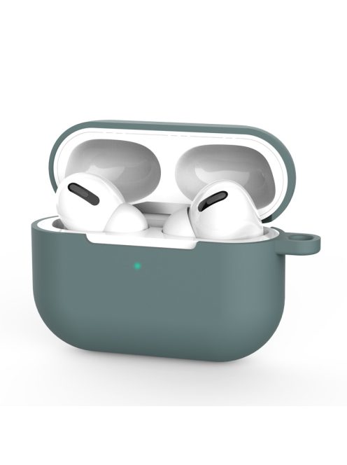 Vékony szilikon tok karabínerrel AirPods Pro készülékhez Dark Green