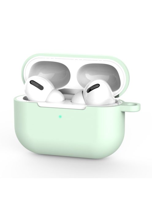 Vékony szilikon tok karabínerrel AirPods Pro készülékhez Mint Green