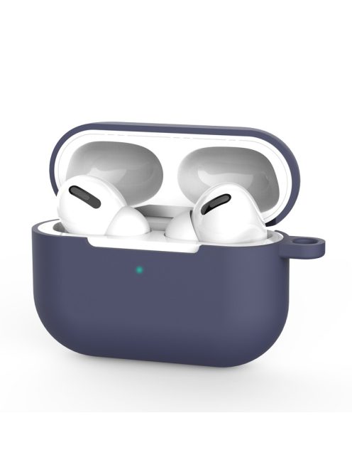 Vékony szilikon tok karabínerrel AirPods Pro készülékhez Dark Blue