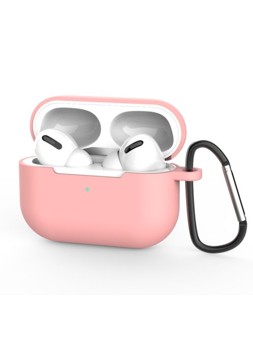 Vékony szilikon tok karabínerrel AirPods Pro készülékhez Pink