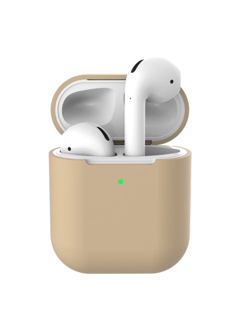 Vékony szilikon tok AirPods készülékhez Bézs