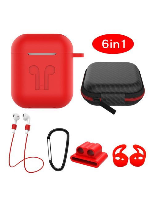 6 az 1-ben szilikon tok AirPods készülékhez Red