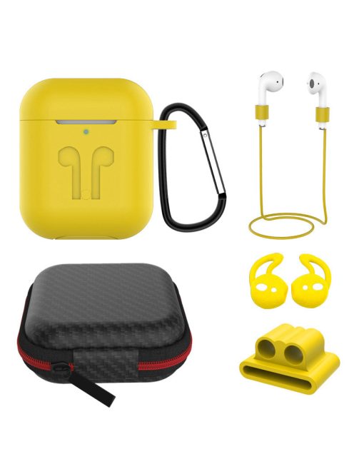 6 az 1-ben szilikon tok AirPods készülékhez Yellow