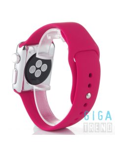   Szilikon szíj Apple Watch 44MM készülékhez Light Pink Red