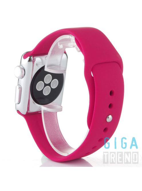 Szilikon szíj Apple Watch 44MM készülékhez Light Pink Red
