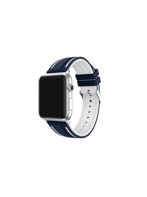 Kétszínű szilikon szíj Apple Watch 40MM készülékhez White+Blue