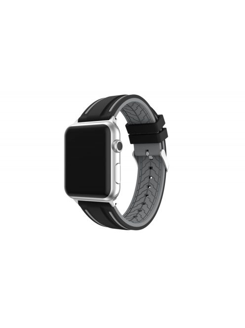 Kétszínű szilikon szíj Apple Watch 40MM készülékhez Grey+Black