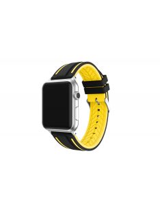   Kétszínű szilikon szíj Apple Watch 44MM készülékhez Yellow+Black