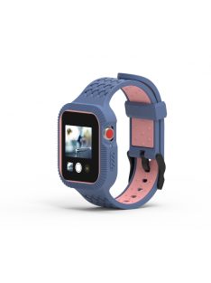   2 az 1-ben kétszínű szilikon szíj tokkal Apple Watch 40MM készülékhez Pink+Blue