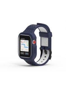   2 az 1-ben kétszínű szilikon szíj tokkal Apple Watch 44MM készülékhez White+Blue