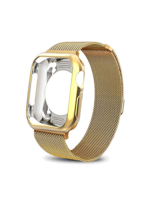 Milánói acél szíj Apple Watch 44MM készülékhez Gold