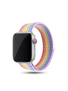   Nylon szíj tépőzárral Apple Watch 44MM készülékhez Rainbow