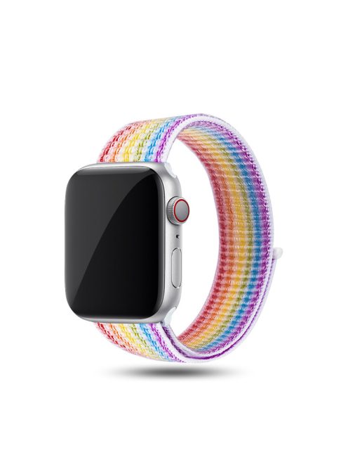 Nylon szíj tépőzárral Apple Watch 44MM készülékhez Rainbow
